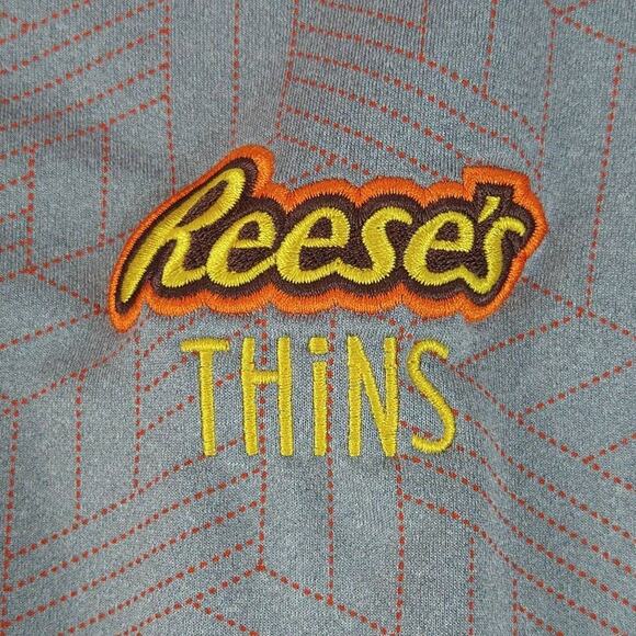 C-BUK Men's 1/4 Zip Jacket Size Large Gray Orange Reese's Thins Logo - Picture 6 of 10